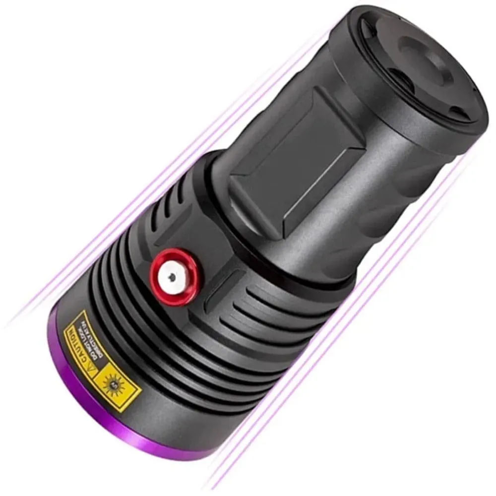 120W UV Flashlight Rechargeable Waterproof 18650 Purple Light Blacklights UltraViolet Light Torch For Pet Urine Stains Detector