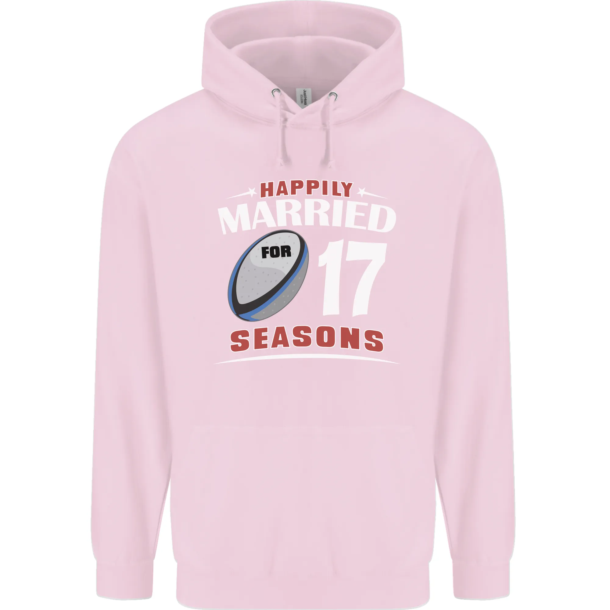 17 Year Wedding Anniversary 17th Rugby Mens 80% Cotton Hoodie