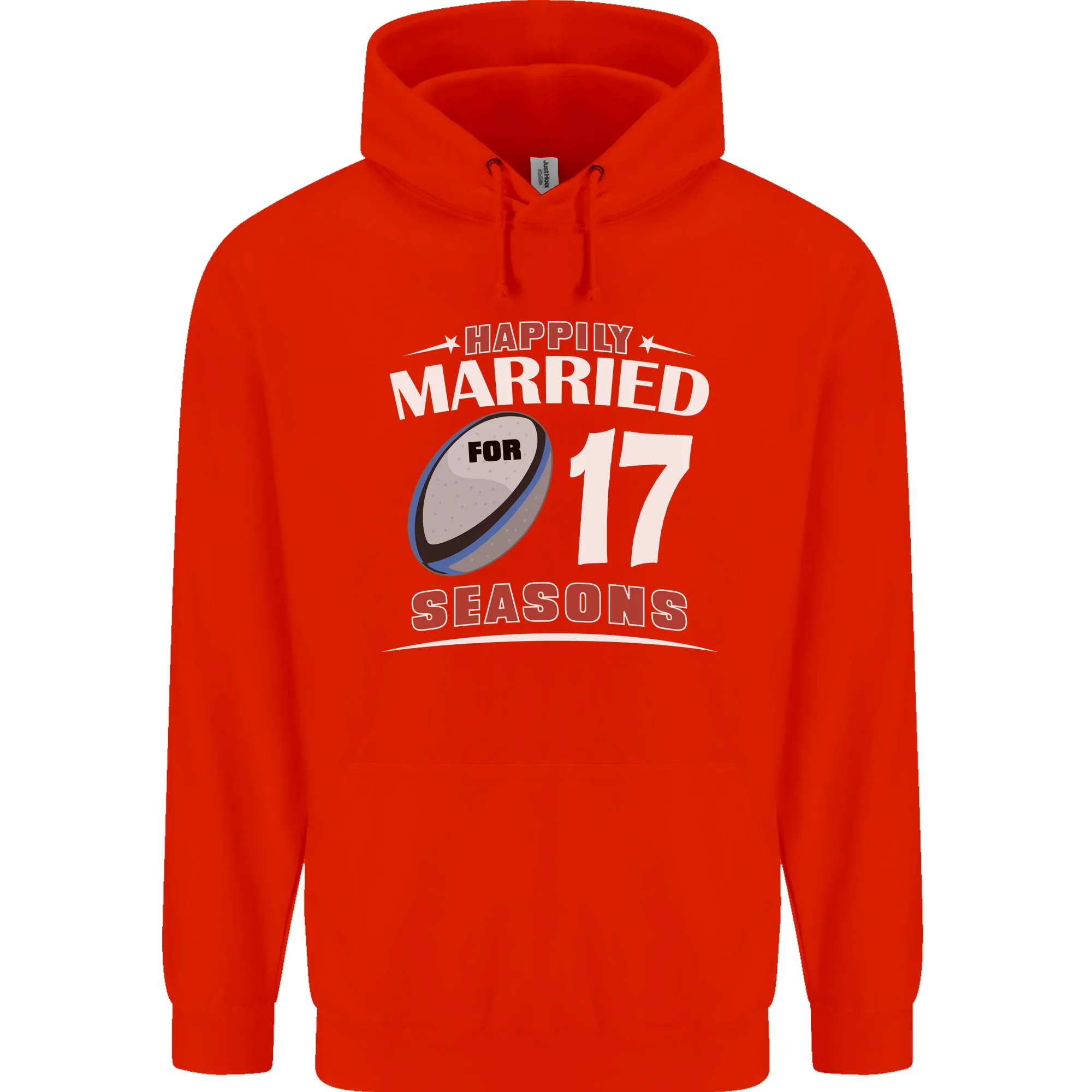 17 Year Wedding Anniversary 17th Rugby Mens 80% Cotton Hoodie