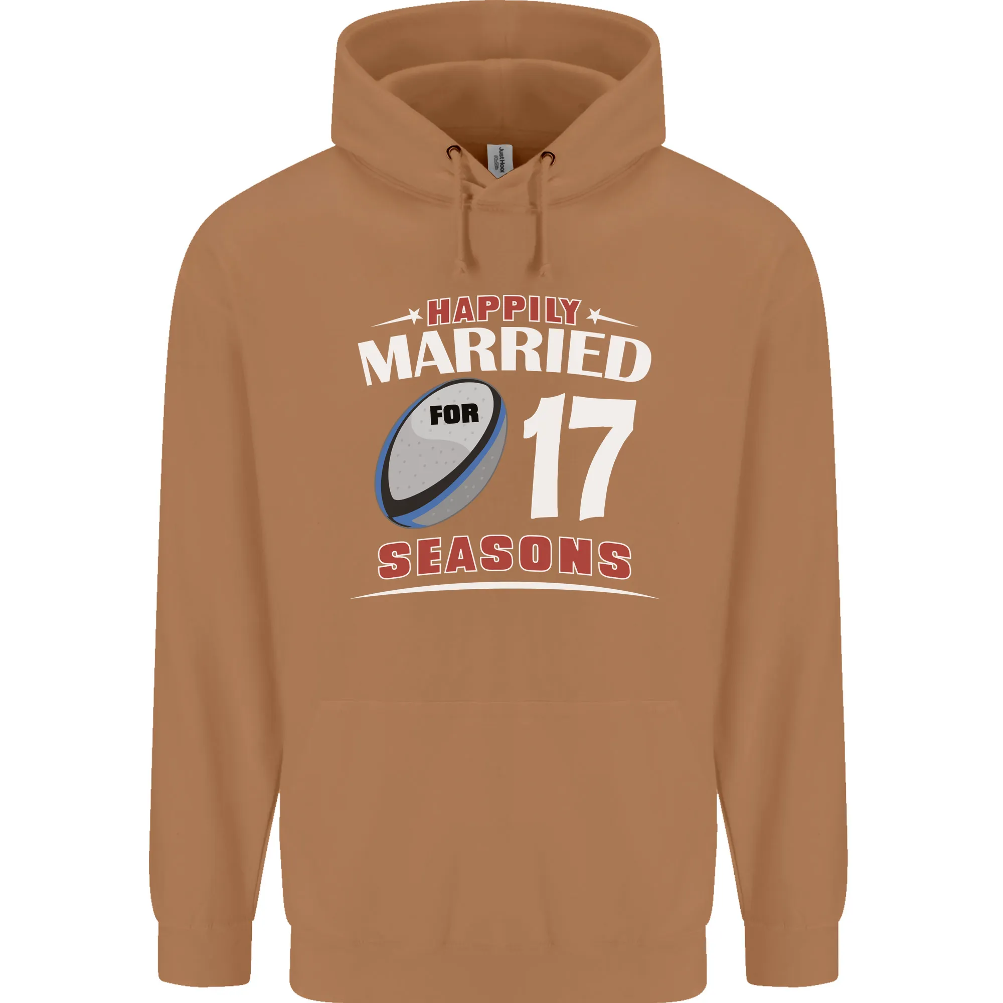 17 Year Wedding Anniversary 17th Rugby Mens 80% Cotton Hoodie