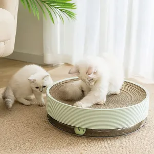 3 In 1 Cardboard Cat Scratcher With Ball, Durable Cat Round Scratchers For Indoor Cats Replaceable Pad