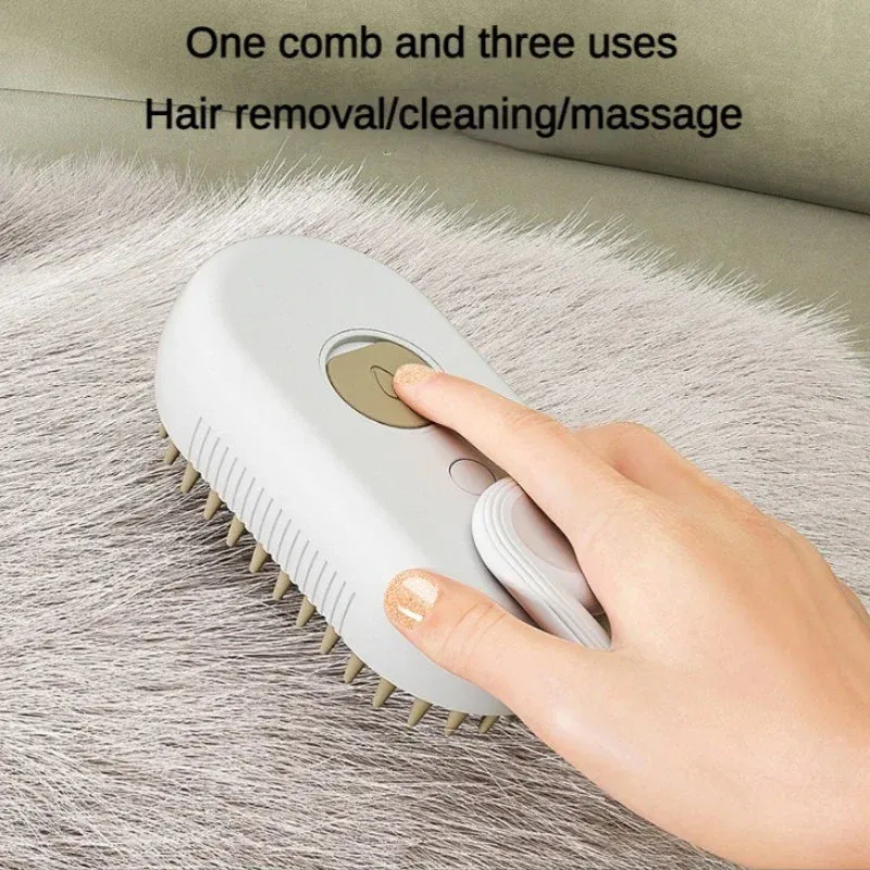 3 in 1 Motorized Spray Cat Brush Dog Massage Brush for Grooming Massage, Tangle Removal and Loose Hair Pet Products