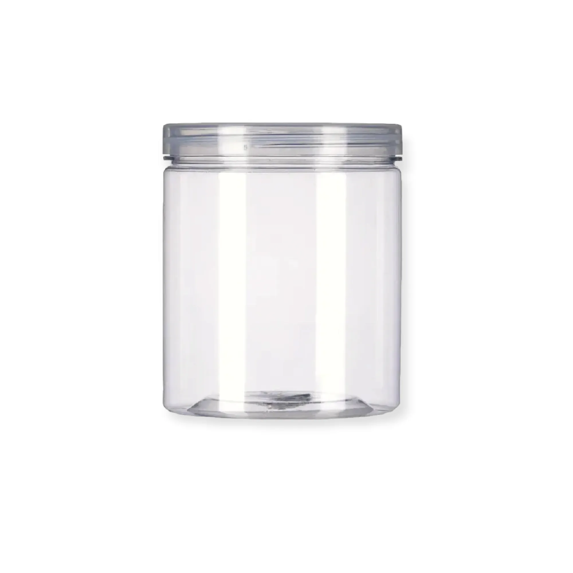 400ml PET Plastic Jar with Lid Crystal Clear 8.5x8.5cm