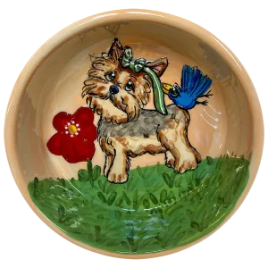 Adorable Yorkie Terrier Bowl by Debby Carman