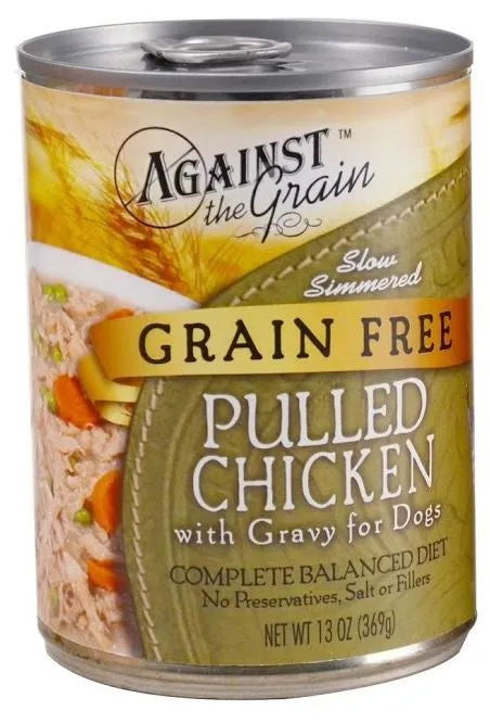 Against the Grain Pulled Chicken in Gravy Canned Dog Food