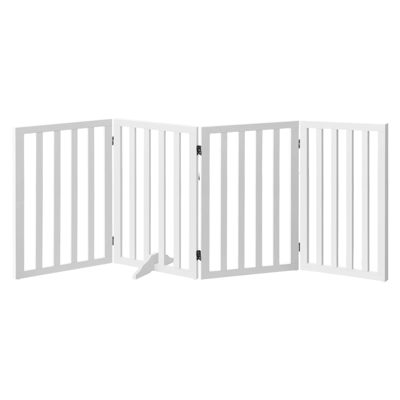 Alopet Wooden Pet Gate Dog Fence Safety Stair Barrier Security Door 4-Panel 80cm