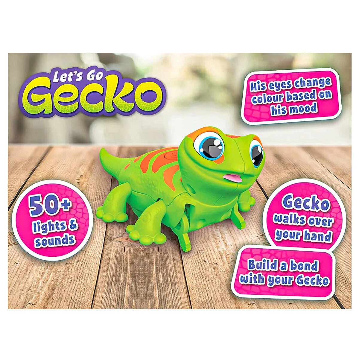 AniMagic Let's Go Gecko Green Interactive Pet