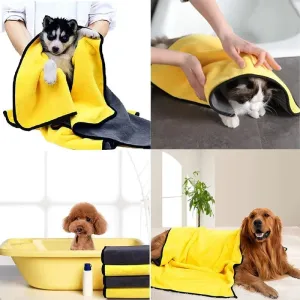 Anniepaw Quick Drying Dog And Cat Towels Soft Fiber Towels Absorbent Bath Towel Pet Bathrobe Convenient Cleaning Towel Pet Supplies