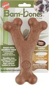 Bam-Bone Wish Bone Bacon Dog Toy 5.25 in