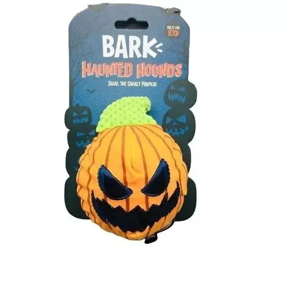 BARK Snarl the Gnarly Pumpkin Halloween Plush Dog Toy