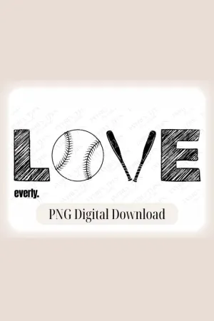 Baseball Love Design PNG Download