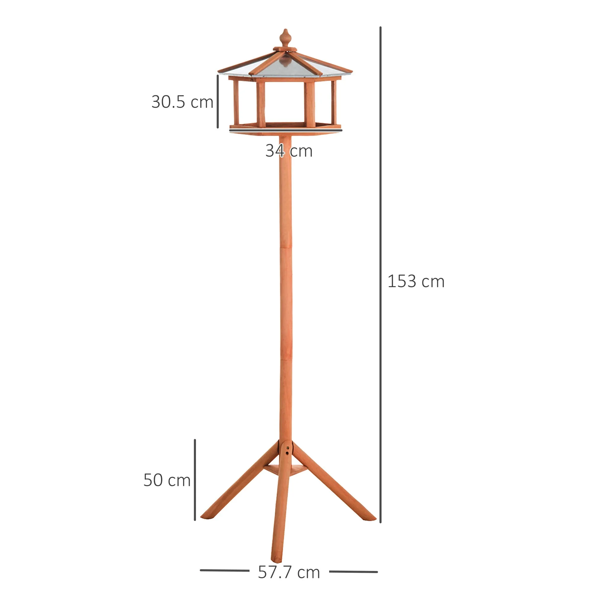 Bird Table Wooden Feeding Station with Stand for Garden Wooden 153cm