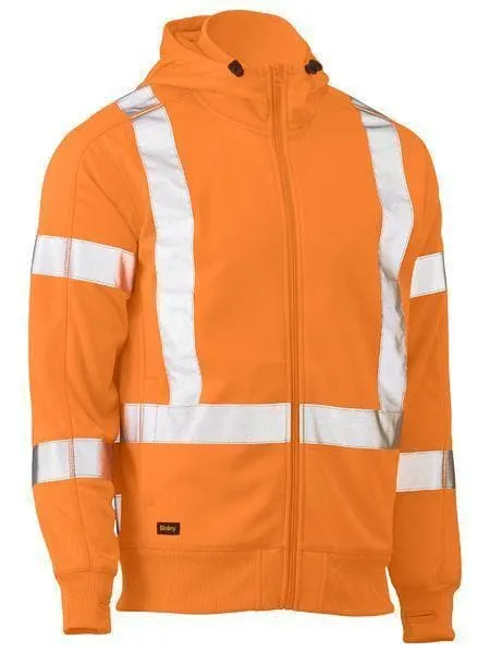 Bisley X Taped Hi Vis Zip Front Fleece Rail Hoodie BK6819XT