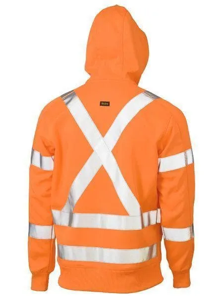 Bisley X Taped Hi Vis Zip Front Fleece Rail Hoodie BK6819XT