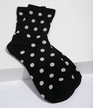 Black & White Polka Dot Ankle Socks