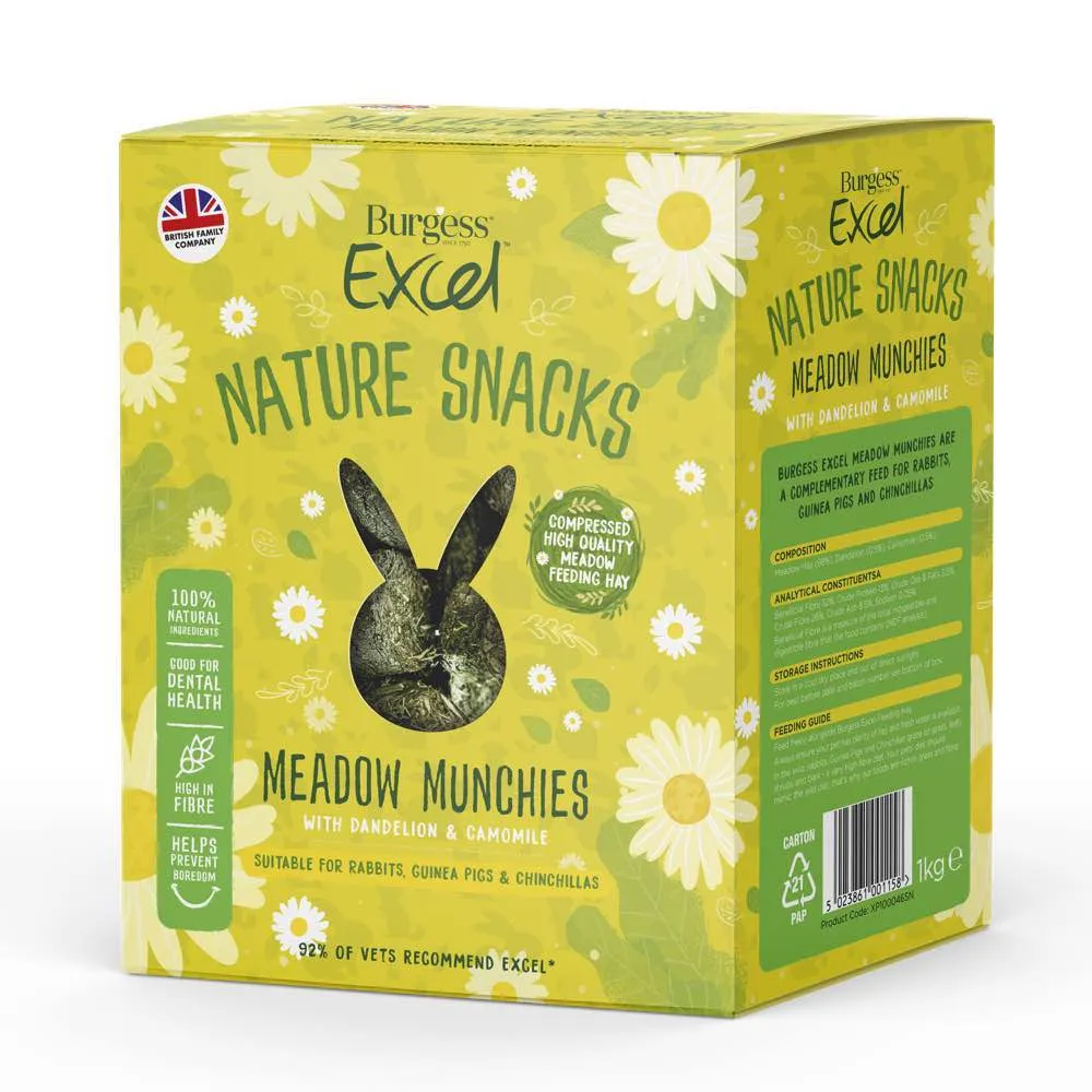 Burgess Excel Meadow Munchies Nature Snacks For Small Animals 1kg