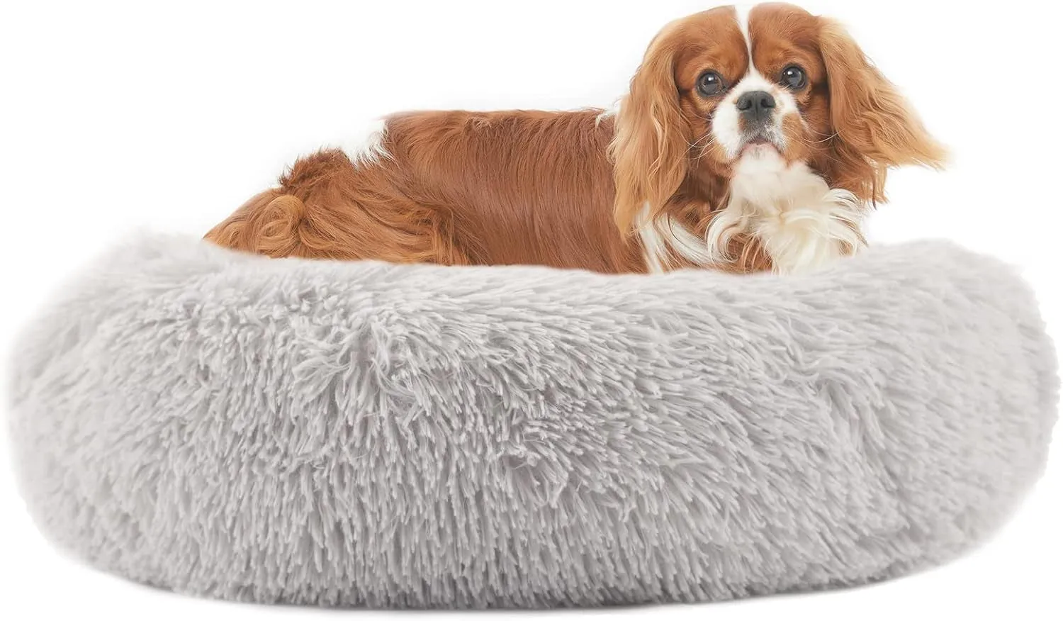 Calming Dog Bed, Anti-Anxiety Dount Dog Beds, Comfortable Cat Dog Cushion, Washable Faux Fur Dog Cat Bed, Comfy Cuddler Dog Beds Soft Fluffy Plush Pet Beds for Small Medium Large Dog and Cat