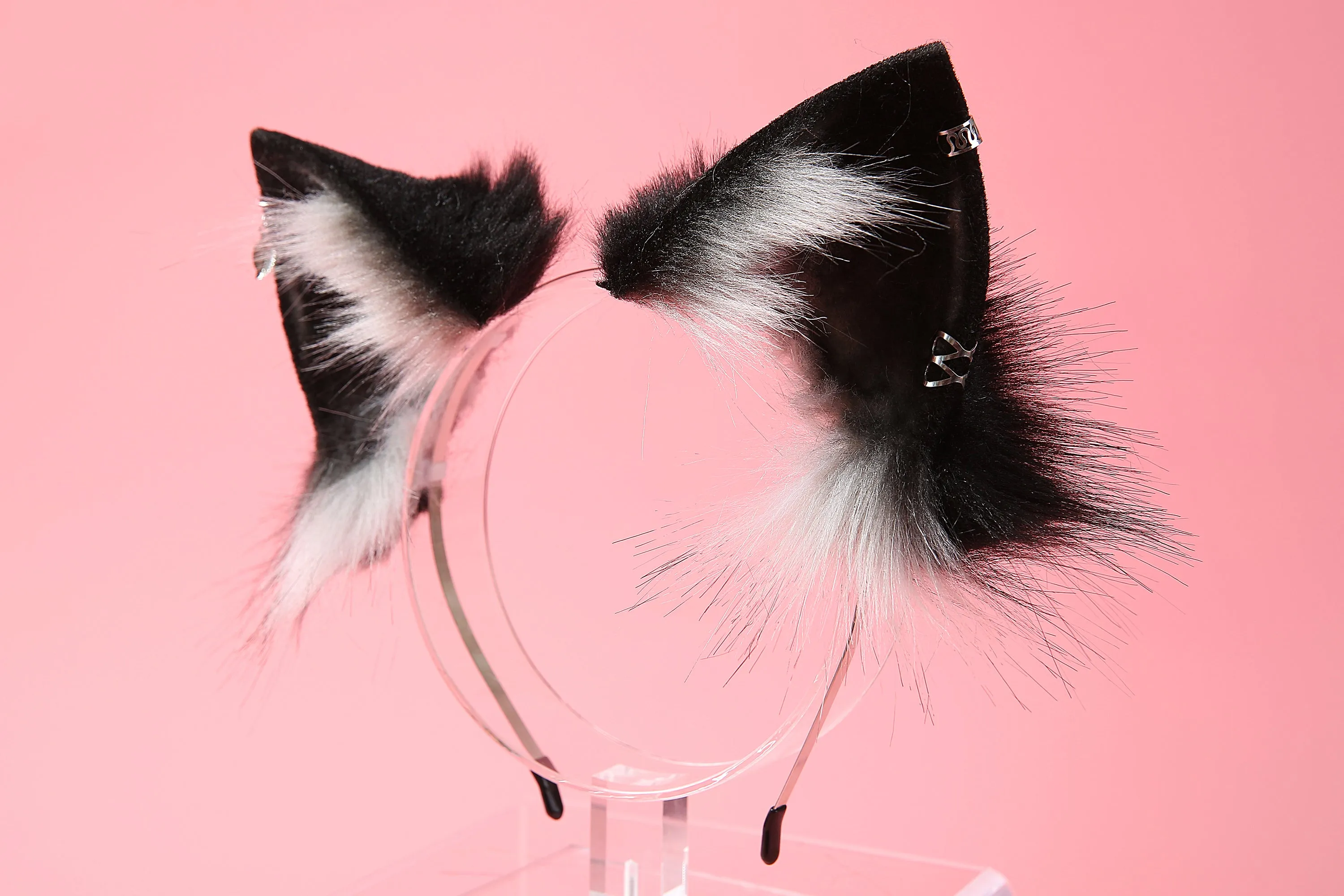 Cat ear headband and tail set kitten ear and tail