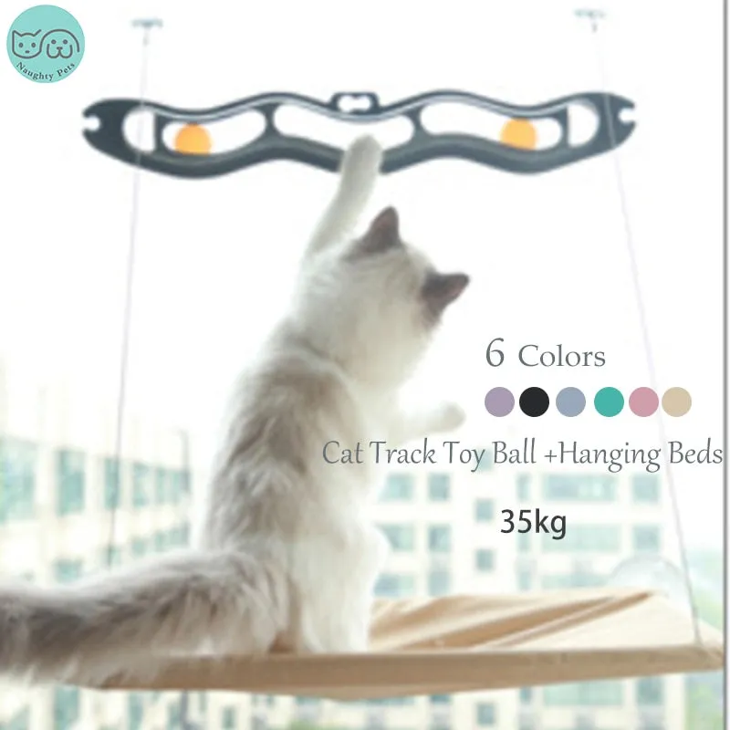 Cat Hanging Beds Comfortable Window Seat Mount Detachable Pet Hammock Mats Shelf Seats Accessories Track Ball Toys For Cat Beds