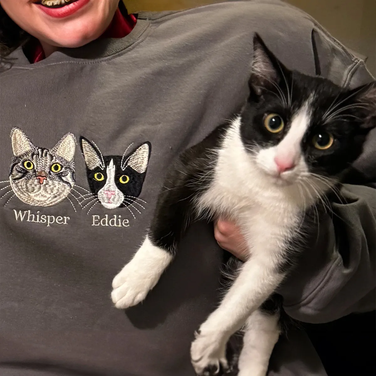 Cat Lover’s Cozy Combo: Sweatshirt & Matching Hat Set