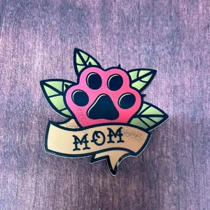 Cat Mom Paw Leaf Decal