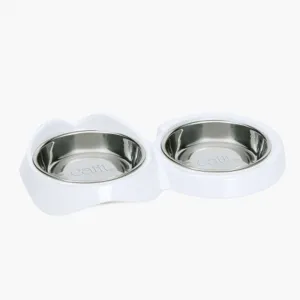 Catit Pixi Feeding Dish Double White 2 x 200ml