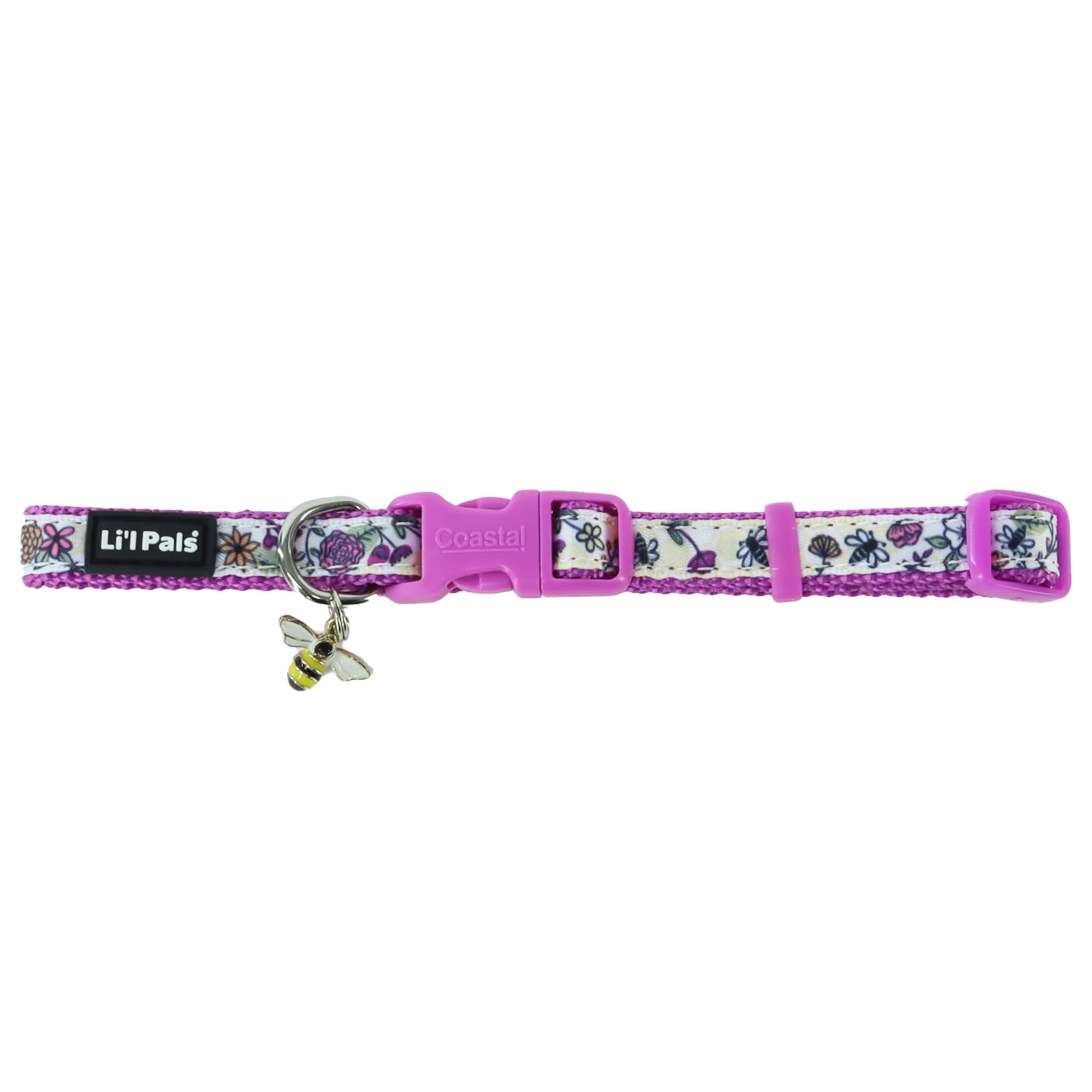 Coastal Pet Products Li'l Pals Charming Ribbon Overlay Dog Collar in Li'l Bumble Bees