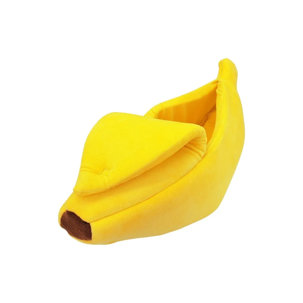 Cozy Banana Shape XL Pet Bed, Cotton Fleece, Floofi