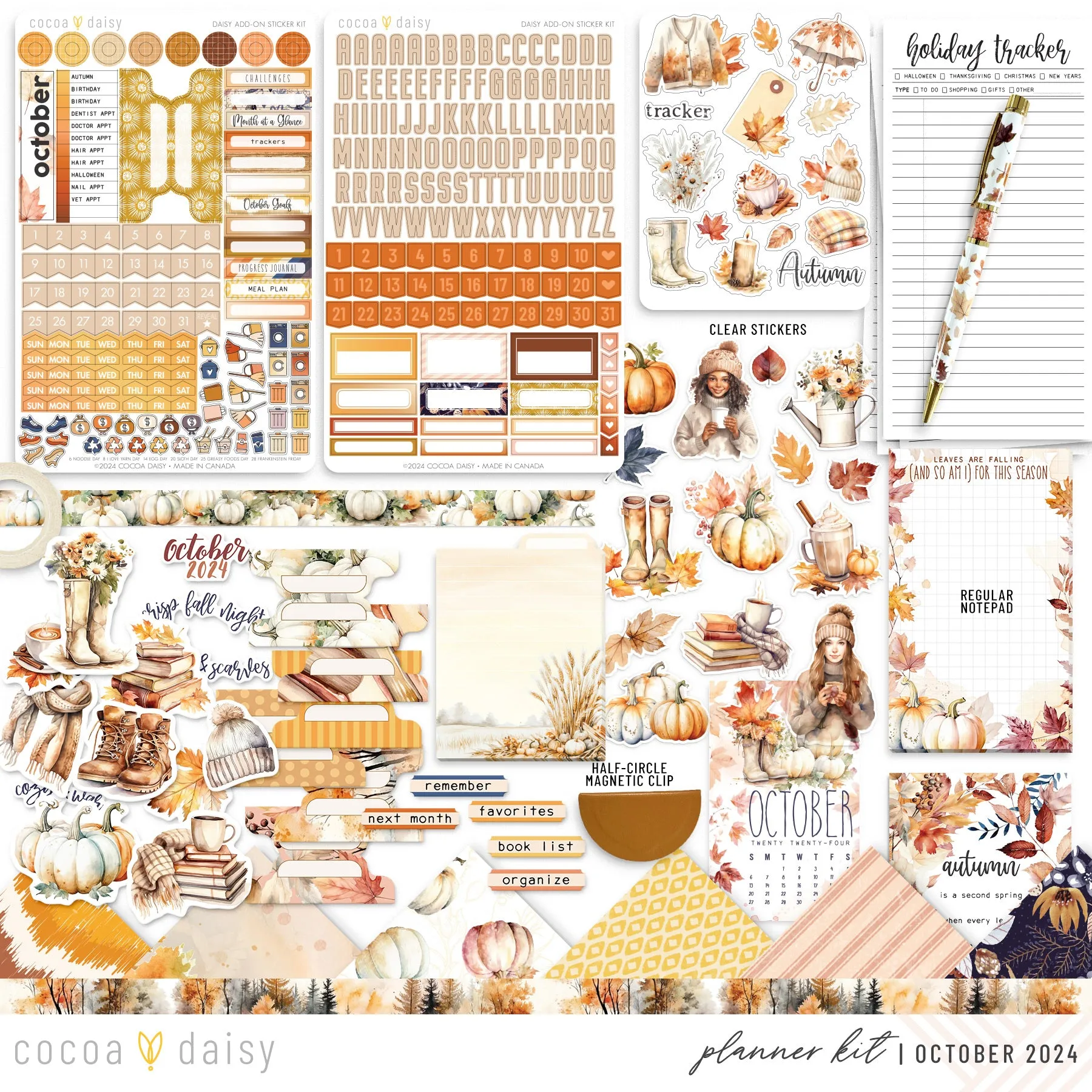 Cozy Season Planner Kit - NO INSERTS October 2024