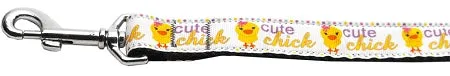 Cute Chick Nylon Dog Leash 3-8 Inch Wide 4ft Long