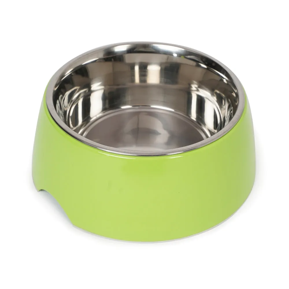 Dear Pet Curve Cut Dog Bowl in Green