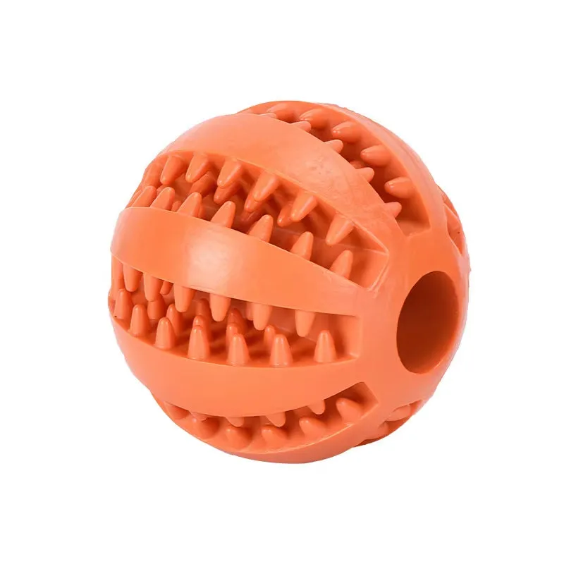 Dog Food Treat Feeder Funny Pet Interactive Rubber Ball Dogs Chew Toy Tooth Cleaning Ball Puppy Training Bite Resistant Toy Ball