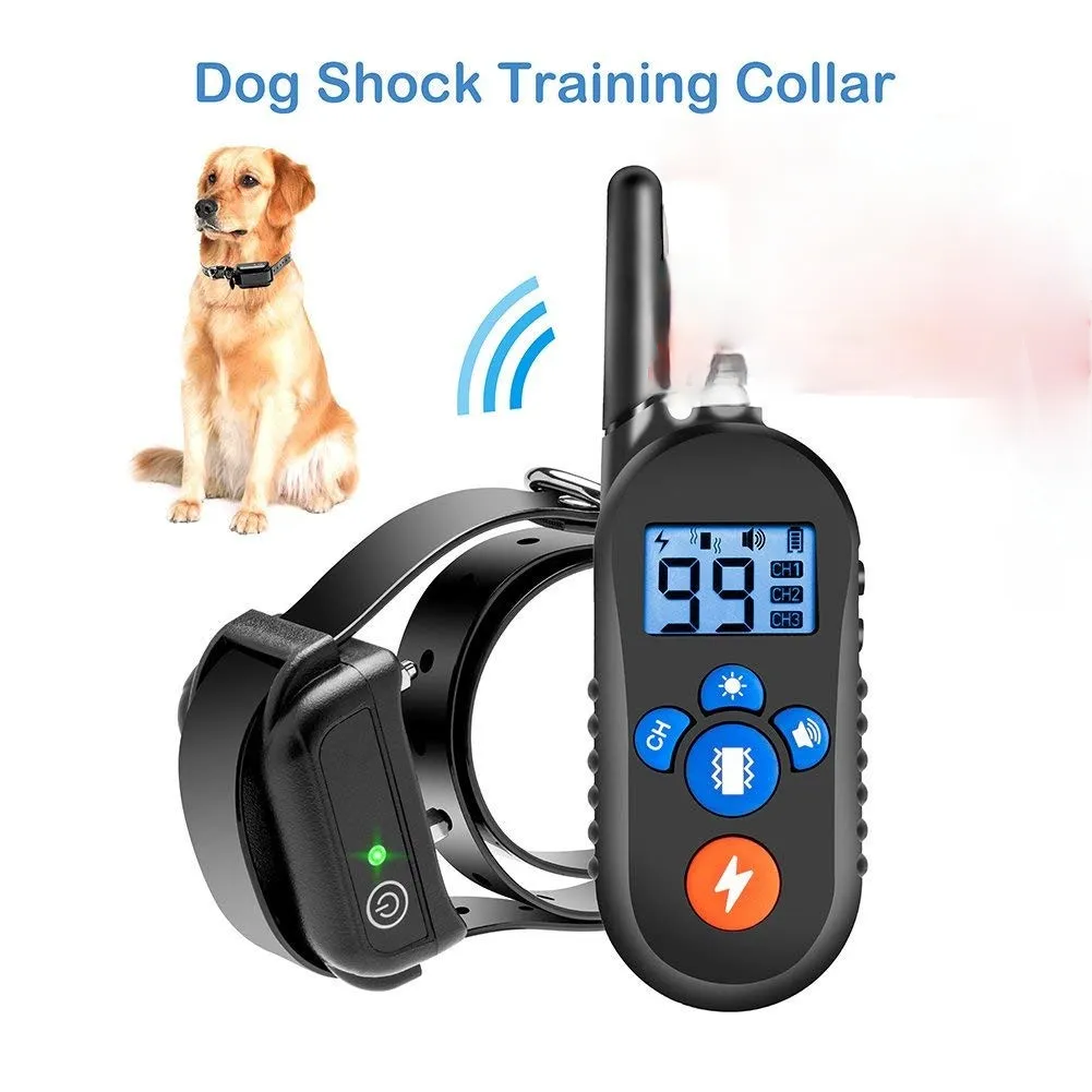 Dog Training Collar Anti-Barking 800M Remote Control Electric Shock Vibration Warning Pet Supplies Electronic Waterproof Training Aids