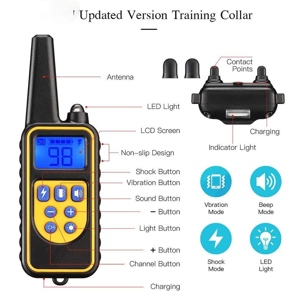 Dog Training Collar Electric Shock   Training  Anti-Barking Anti-Barking Device Pet Supplies Training Aids