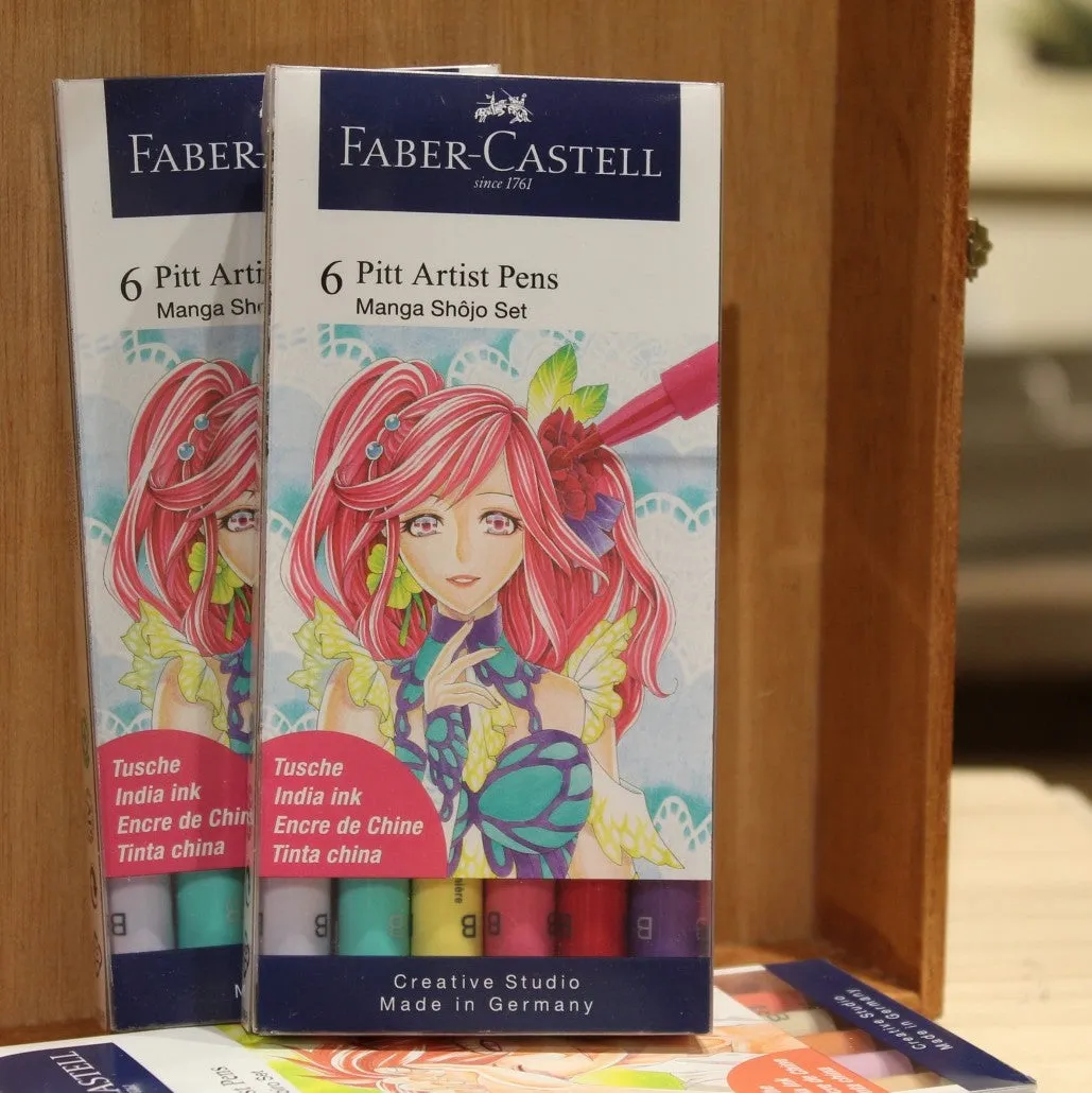 Faber-Castell Pitt Artist Pen Set of 6 - Manga Shojo