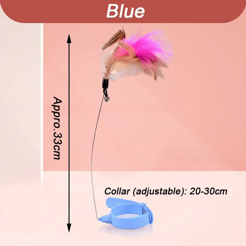 Fluffy Feather Interactive Cat Collar Toy