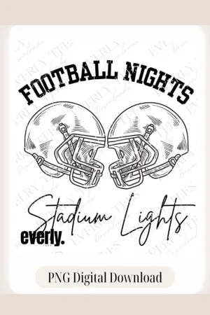 Football Nights Stadium Lights Design PNG Download