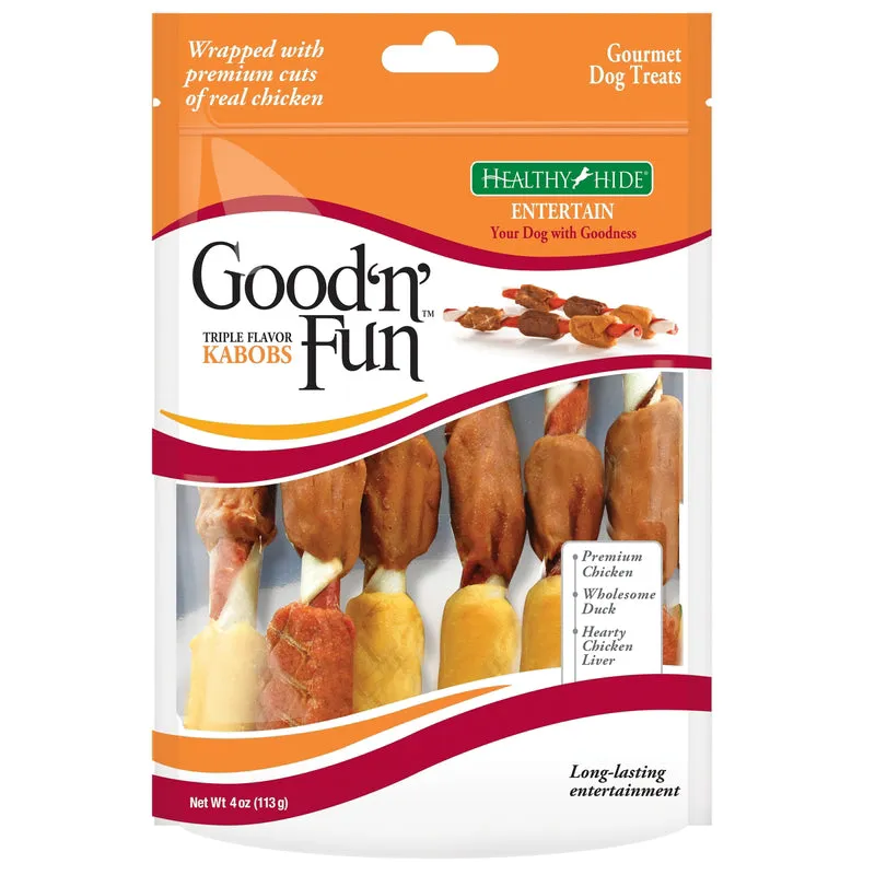 Good 'n' Fun All Size Dogs Rawhide Sticks Beef/Chicken/Pork 6 pk