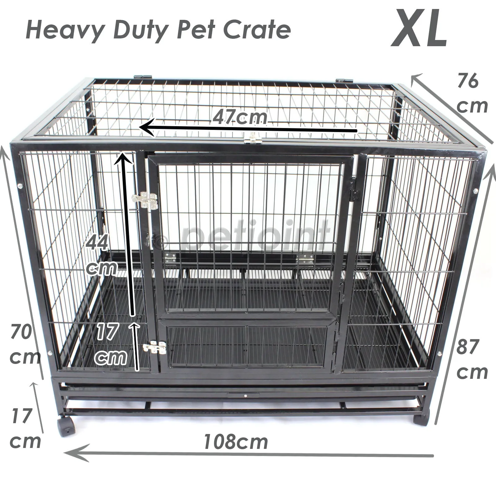 HeavyDuty Metal Pet Crate   Waterproof Polyester Cover – Dog Cat House