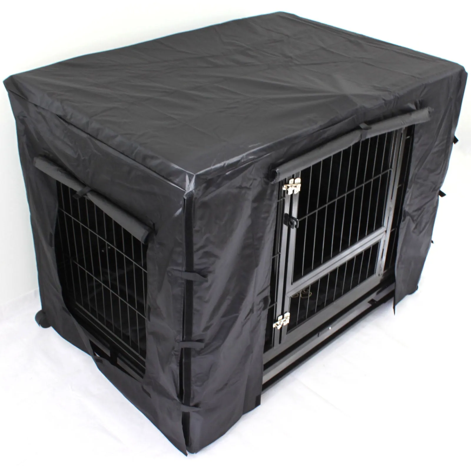 HeavyDuty Metal Pet Crate   Waterproof Polyester Cover – Dog Cat House