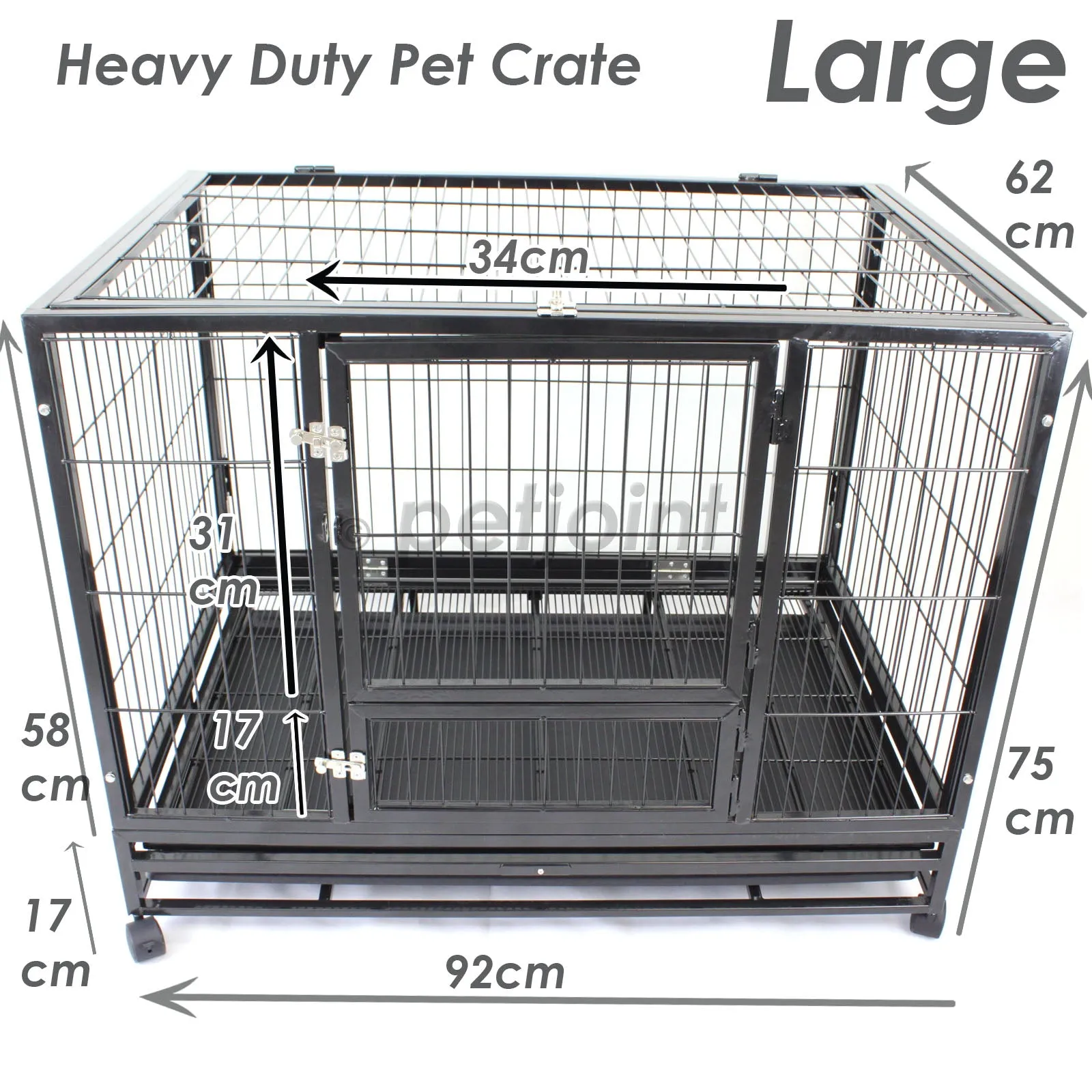 HeavyDuty Metal Pet Crate   Waterproof Polyester Cover – Dog Cat House