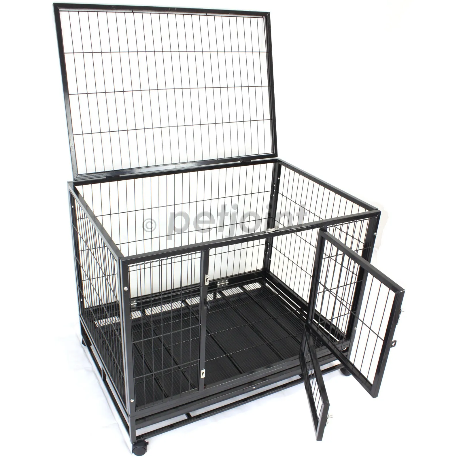 HeavyDuty Metal Pet Crate   Waterproof Polyester Cover – Dog Cat House