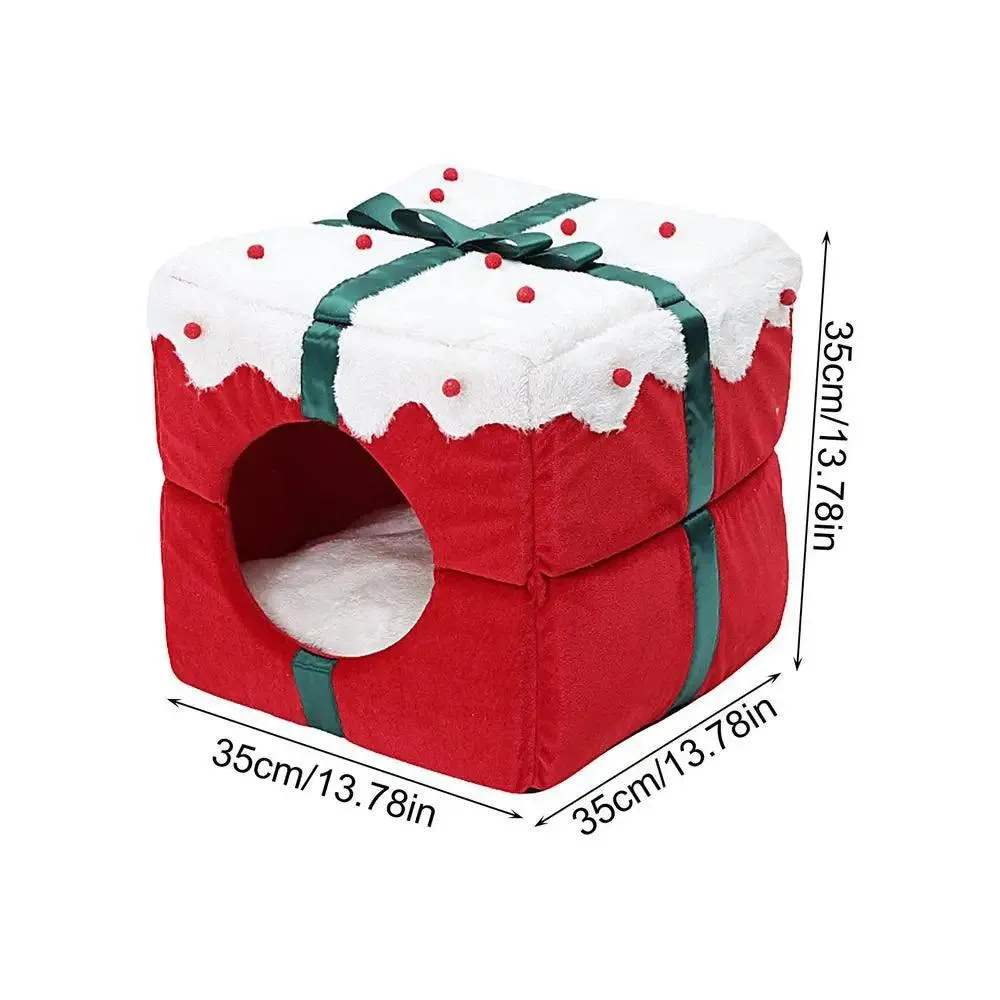 Holiday Pet Tent Christmas Bed for Pets