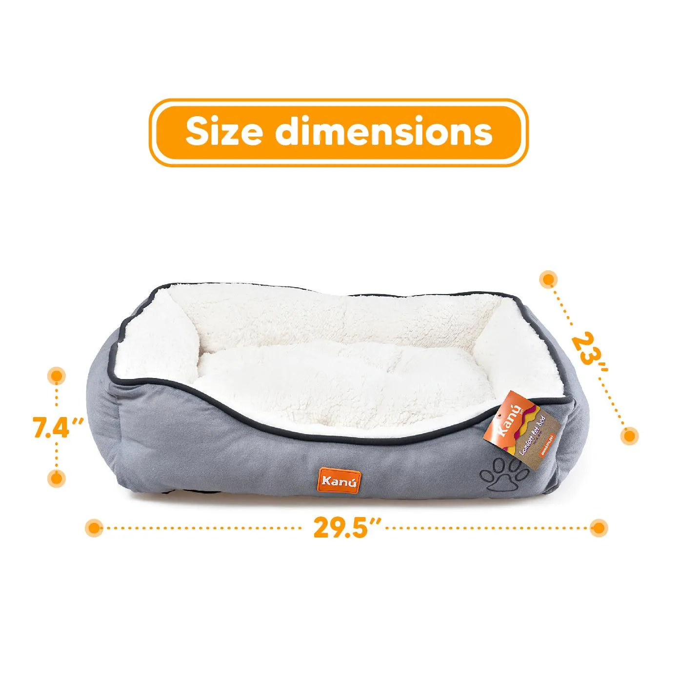 Kanu Pet Gray Dog Bed