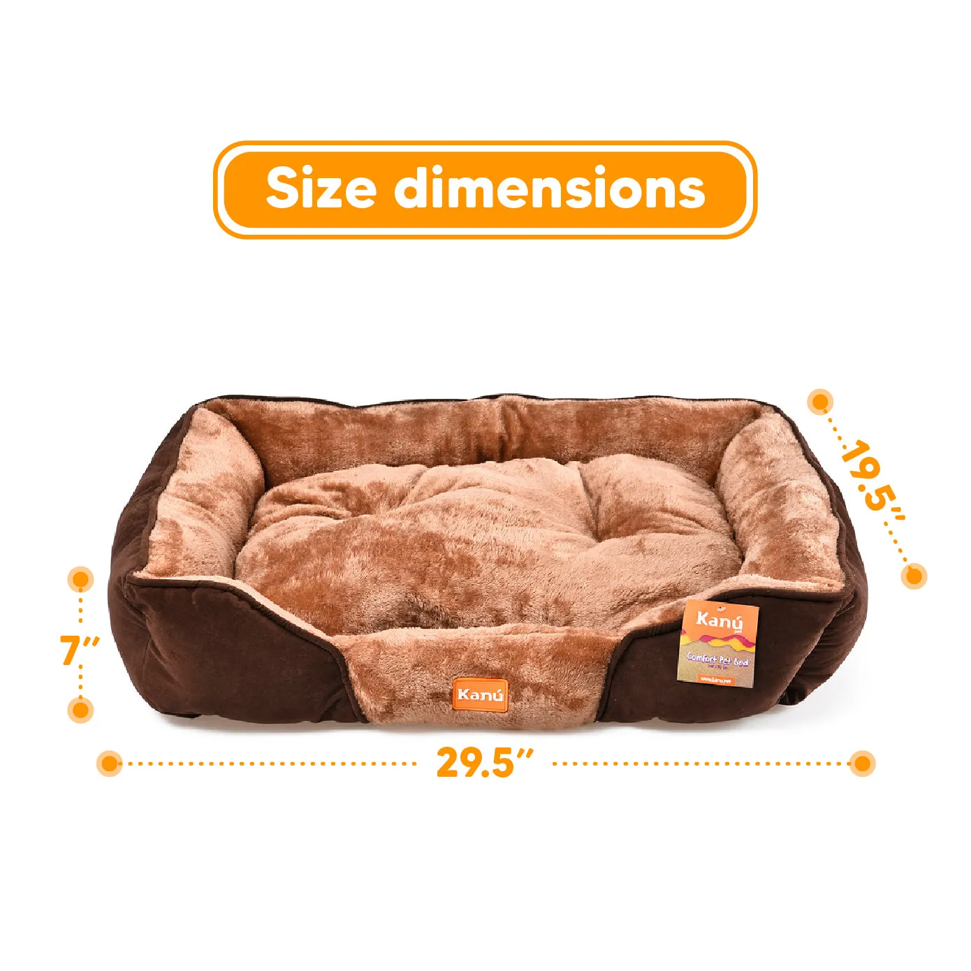 Kanu Pet Rectangular Caramel & Brown Dog Bed