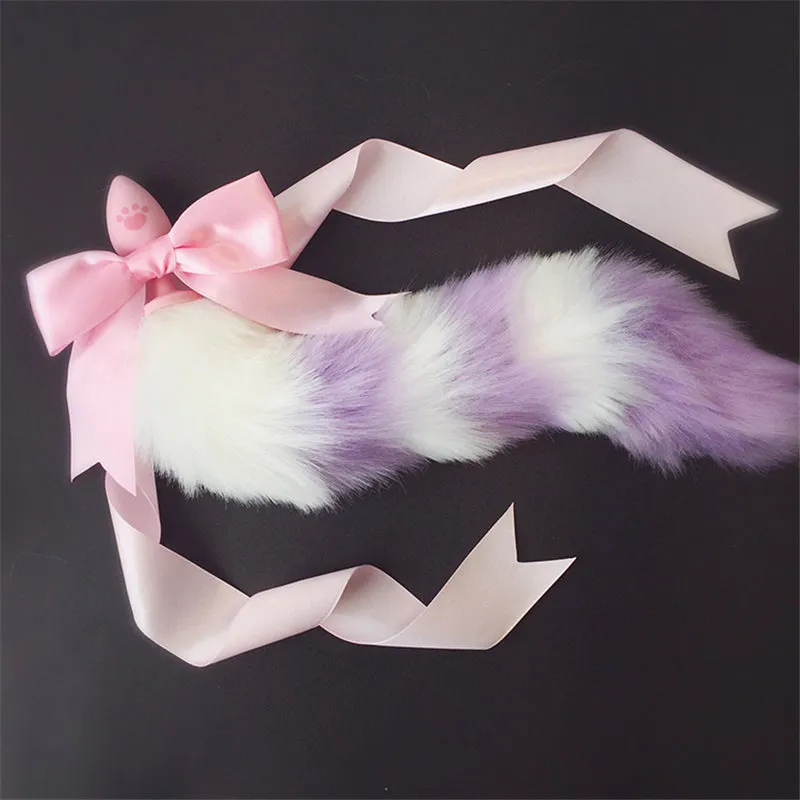 Kitten Multicolored Tails w/ Silicone Plug