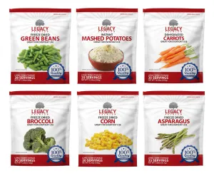 Legacy Freeze Dried and Dehydrated Vegetables - Variety Pack