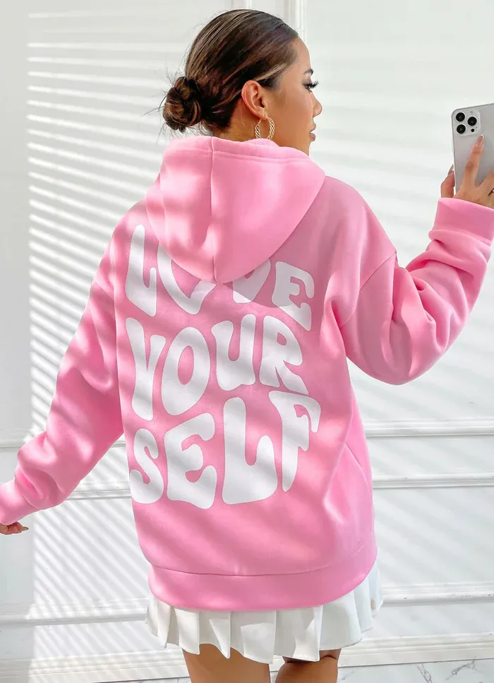 Love Yourself Light Pink Hoodie