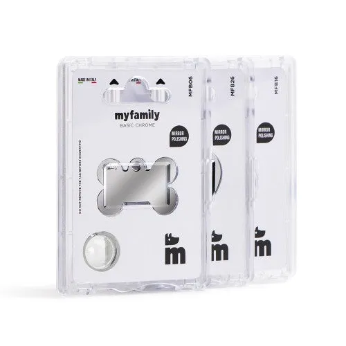 MyFamily ID Tag Basic collection Big Round in Chrome Plated Brass