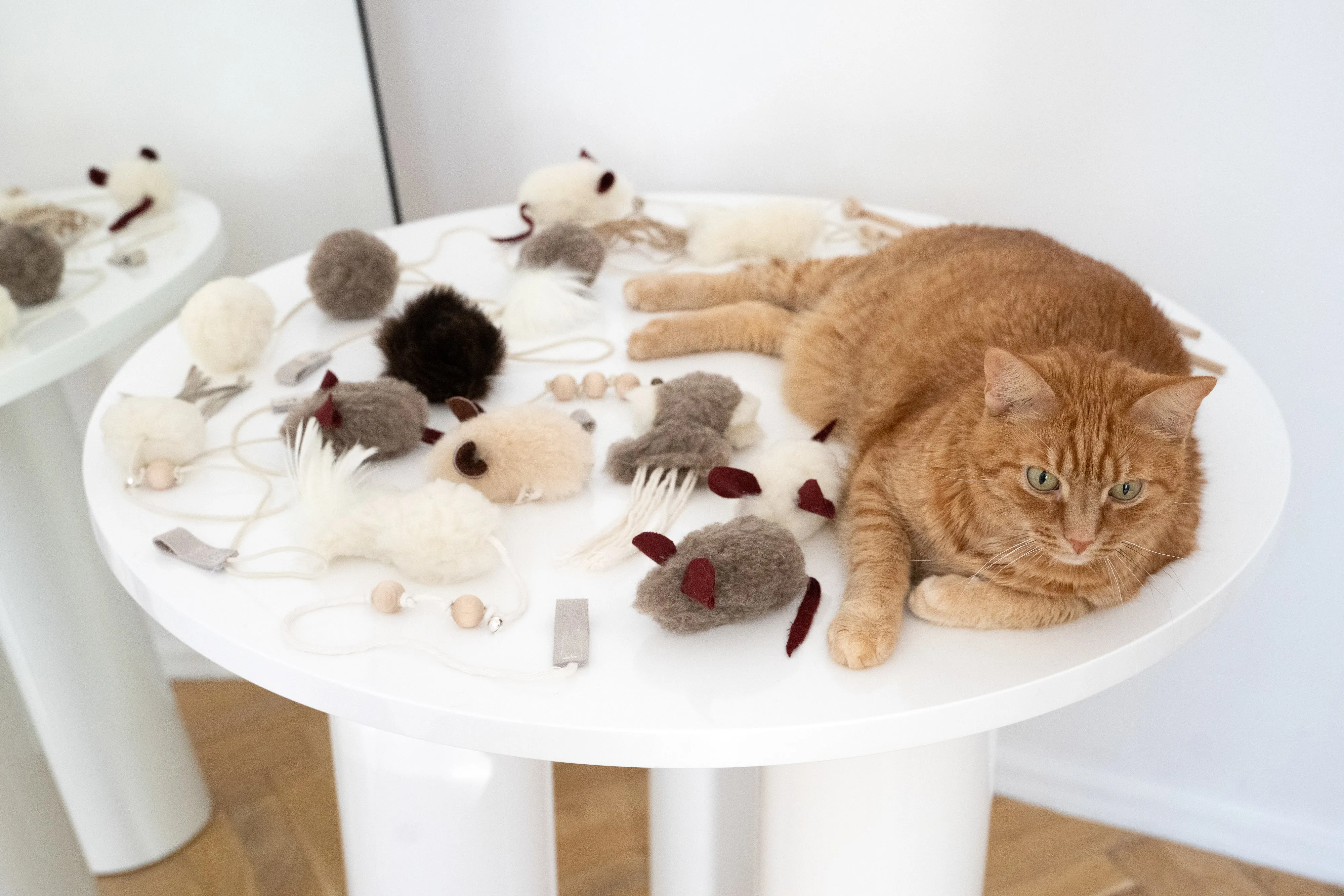 Natural Sheepskin Cat Toy: Mouse